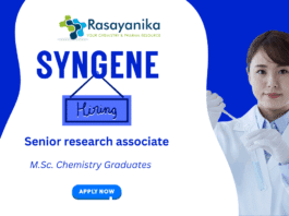 Senior Research Associate Job at Syngene - Syngene Careers