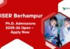 Chemistry Research Fellowship at IISER Berhampur | PhD Admissions 2025-26
