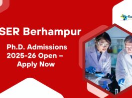 Chemistry Research Fellowship at IISER Berhampur | PhD Admissions 2025-26