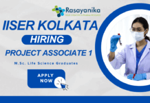 Project Associate 1 Job at IISER | Life science Job MOE-STARS Research