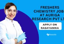 Freshers Chemistry Jobs at Auriga Research Pvt Ltd