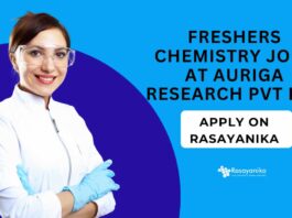 Freshers Chemistry Jobs at Auriga Research Pvt Ltd