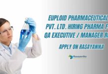 Pharma QA Job Vacancies at Euploid Pharmaceuticals Pvt. Ltd.