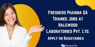 Freshers Pharma QA Trainee Jobs at Halewood