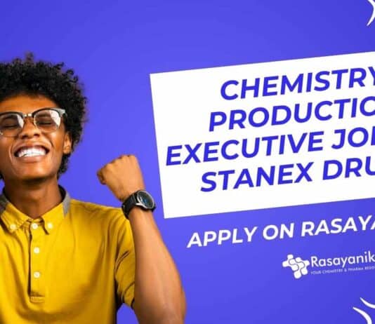Chemistry Production Executive Jobs at Stanex Drugs