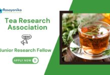 JRF Positions at Tea Research Association | MSc Chemistry Jobs at TOCKLAI