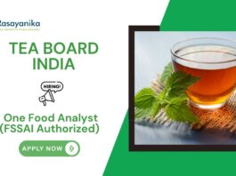 Chemistry Jobs at Tea Board India | Apply for Food Analyst Jobs. Food Analyst Jobs
