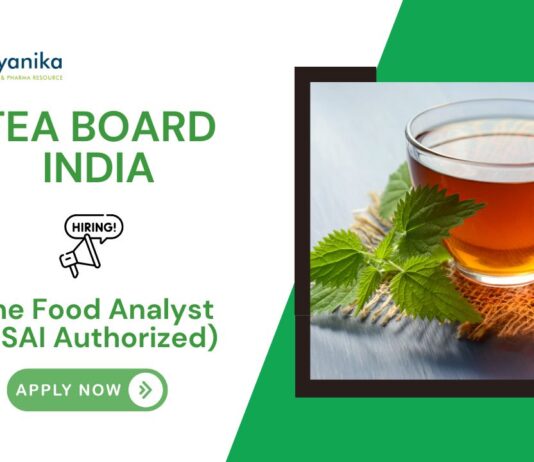 Chemistry Jobs at Tea Board India | Apply for Food Analyst Jobs. Food Analyst Jobs