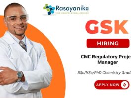 CMC Regulatory Project Manager – Join GSK’s Global Regulatory Affairs Team ,Bsc chemistry jobs
