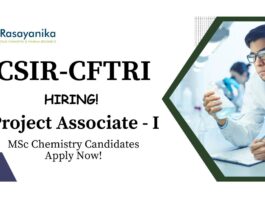 CFTRI Recruitment 2025 | MSc Chemistry Candidates Apply for Project Associate Role