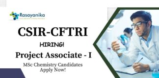 CFTRI Recruitment 2025 | MSc Chemistry Candidates Apply for Project Associate Role