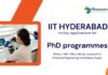 PhD Admissions at IITH | Apply Now for Chemistry Research Fellowship