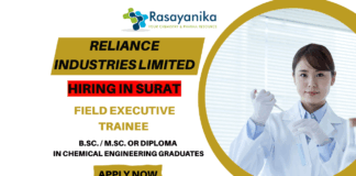 Field Executive Trainee Job in Chemical Engineers at Reliance Industries
