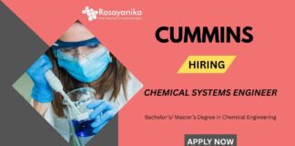 Chemical Engineering Career: Cummins is Hiring a Chemical Systems Engineer in Pune, India - Bachelor’s/ Master’s Graduates Can Apply Now