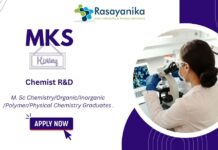 Chemist R&D Job, MKS Careers, Chemist Jobs India
