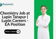 Chemistry Job at Lupin Tarapur Lupin Careers - EA Position