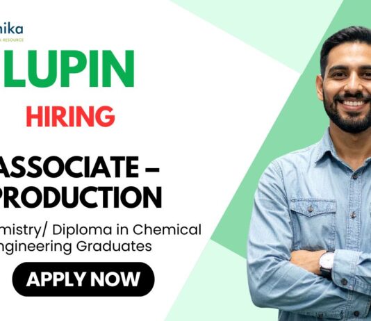 Chemistry Job – Associate Role in Product Manufacturing at Lupin