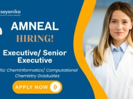 Chemistry Jobs at Amneal Apply Now For The Executive Role