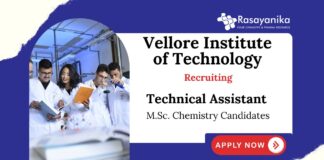 JRF Recruitment at VIT | MSc Chemistry Technical Assistant Jobs