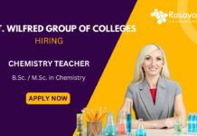 Chemistry Teacher Jobs at St. Wilfred Group of Colleges- B.Sc & M.Sc. Chemistry jobs Apply Now