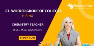 Chemistry Teacher Jobs at St. Wilfred Group of Colleges- B.Sc & M.Sc. Chemistry jobs Apply Now