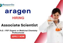 Associate Scientist Position at  Aragen Life Sciences | Chemistry careers