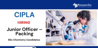 Junior Officer – Packing | Quality Assurance Job | Cipla Careers 