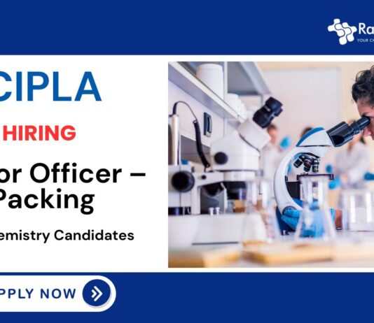 Junior Officer – Packing | Quality Assurance Job | Cipla Careers 