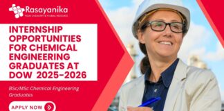 Dow hiring interns 2025–2026 for Manufacturing & Engineering, chemical engineering intern,Chemical Engineering Internship