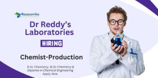 Chemist Production Jobs at Dr. Reddy’s Laboratories | Apply Now. Chemist – Production job in Hyderabad. Dr Reddy's Career. BSc Chemistry Jobs