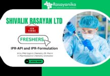 Exciting Careers in IPR API Formulation at Shivalik Rasayan- M.Sc Chemistry Freshers Jobs