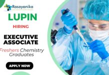 Executive Associate Position at Lupin BSc Chemistry Graduates Apply Now