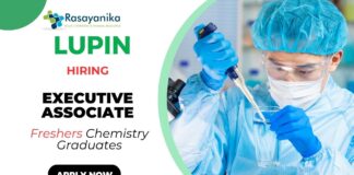 Executive Associate Position at Lupin BSc Chemistry Graduates Apply Now