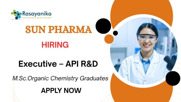 Executive Job at Sun Pharma | Apply Now for Research and Development Job