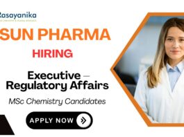 Executive – Regulatory Affairs Position Sun Pharma Careers