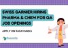 Chem & Pharma QA Jobs at Swiss Garnier