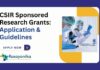 CSIR Sponsored Research Grants: Application & Guidelines
