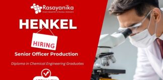 Henkel Hiring Machine Operator , Diploma chemical engineering jobs