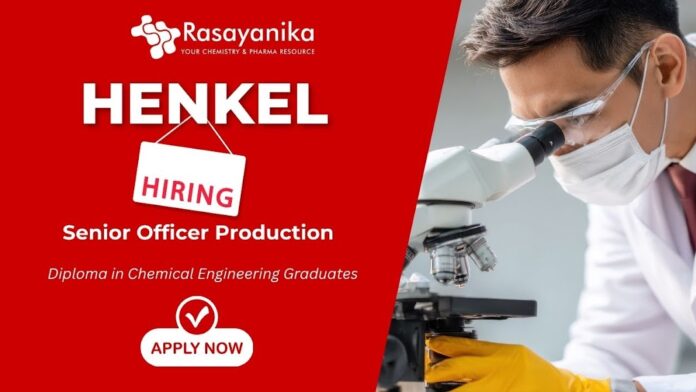 Henkel Hiring Machine Operator , Diploma chemical engineering jobs
