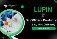Chemistry Jobs at Lupin | BSc & MSc Candidates Apply for the Sr. Officer Production Role  Chemistry Jobs at Lupin | Apply for the Sr. Officer Production Role