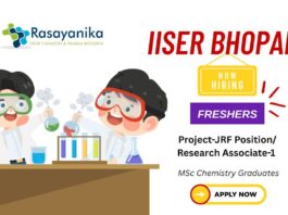IISER Bhopal Chemistry Department Hiring Project JRF RA-1 ,CSIR Vacancies