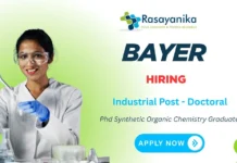 Industrial Postdoctoral Researcher job at Bayer Vapi – Synthetic Organic Chemistry jobs Apply Now