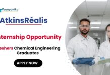Internship Opportunity at AtkinsRéalis Chemical Engineering Job Apply Now