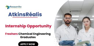 Internship Opportunity at AtkinsRéalis Chemical Engineering Job Apply Now