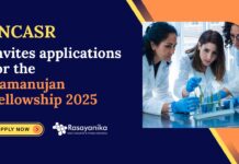 Chemistry Research Fellowship at JNCASR | Ramanujan Fellowship Nomination 2025