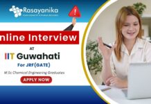 JRF (GATE) Opportunity at IIT Guwahati – Chemical Engineering Research , Online Interview , junior research fellow vacancy