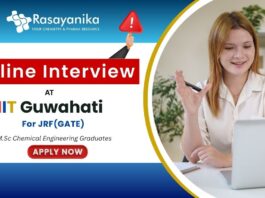 JRF (GATE) Opportunity at IIT Guwahati – Chemical Engineering Research , Online Interview , junior research fellow vacancy