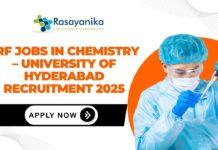 JRF Jobs in Chemistry – University of Hyderabad Recruitment 2025