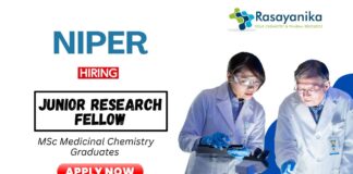 JRF Vacancy at NIPER MSc Chemistry Graduates Apply Online