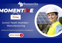 Join Momentive as a Junior Team Member – Manufacturing Chennai ,Chemical Engineering Freshers Job